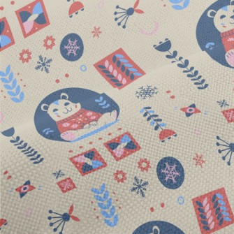 Snowflakes And Cute Polar Bear Performance Linen