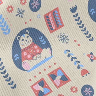 Snowflakes And Cute Polar Bear Standard Corduroy