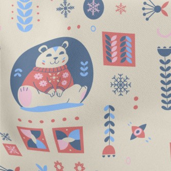 Snowflakes And Cute Polar Bear Stretch Ponte