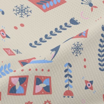 Snowflakes And Cute Polar Bear Piqué