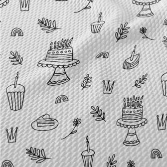 Simple Line Birthday Celebrati Birdseye Piqué