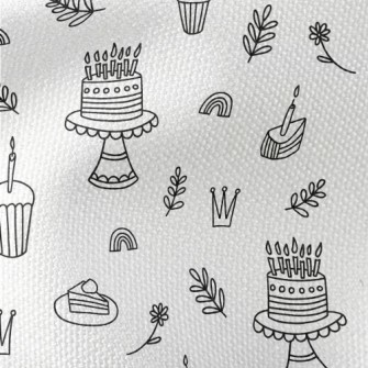 Simple Line Birthday Celebrati Waterproof Canvas