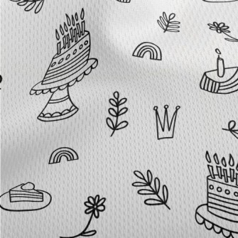 Simple Line Birthday Celebrati Athletic Mesh Flat Back