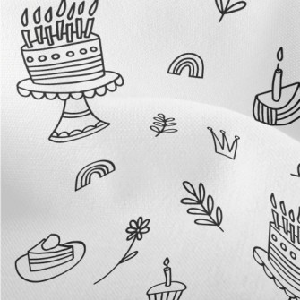 Simple Line Birthday Celebrati Lightweight Performance Linen