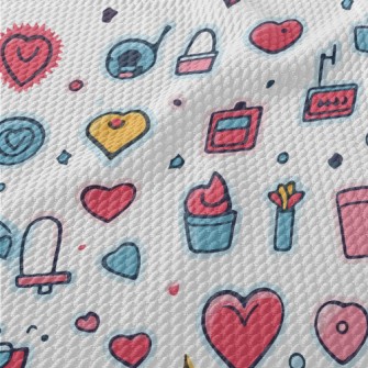 Love Heart And Girls Supplies  Birdseye Piqué