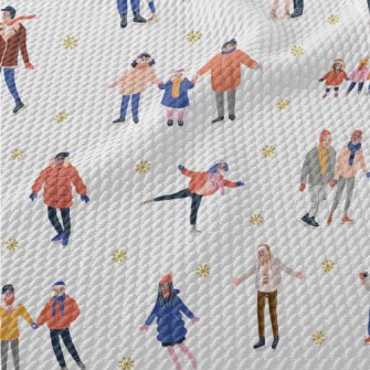 People Skating Together In Win Birdseye Piqué