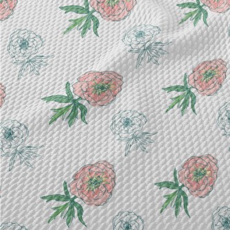 Doodle Pink Flowers Birdseye Piqué