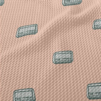 Small Hand-painted Retro Radio Birdseye Piqué