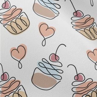 Colorful Doodle Cherry Cake Chiffon
