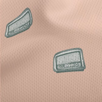 Small Hand-painted Retro Radio Athletic Mesh Flat Back