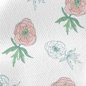 Doodle Pink Flowers Standard Corduroy