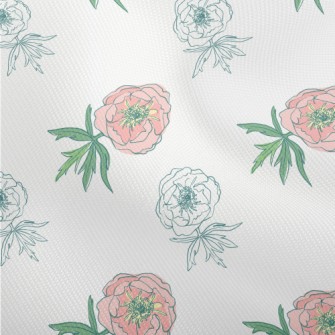 Doodle Pink Flowers Dobby