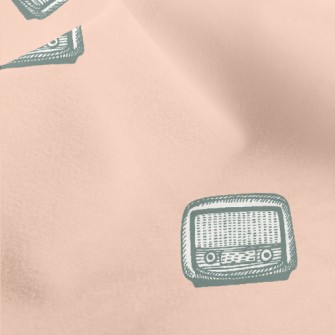 Small Hand-painted Retro Radio Micro Fleece