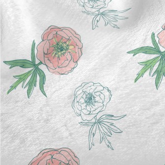 Doodle Pink Flowers Minky