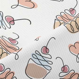 Colorful Doodle Cherry Cake Piqué