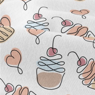 Colorful Doodle Cherry Cake Modern Jersey