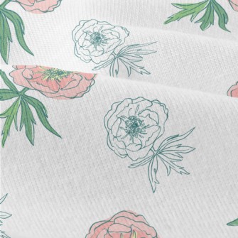 Doodle Pink Flowers Modern Jersey