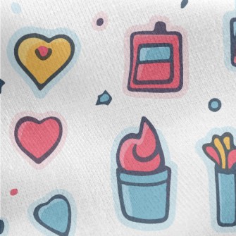 Love Heart And Girls Supplies  Jersey Backed Fleece