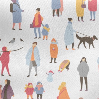 Autumn Colorful People Jersey Backed Fleece