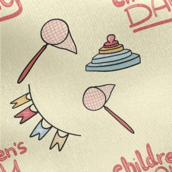 Children's Toys And Insect Jersey Backed Fleece