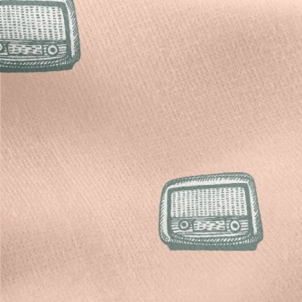 Small Hand-painted Retro Radio Jersey Backed Fleece