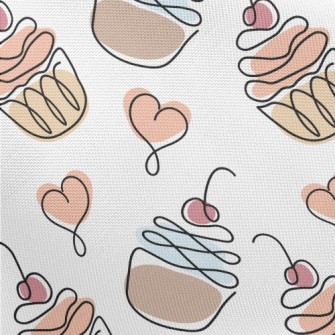 Colorful Doodle Cherry Cake Pongee