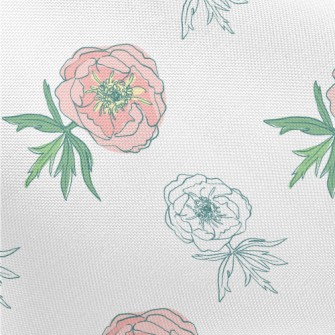 Doodle Pink Flowers Pongee