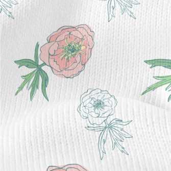 Doodle Pink Flowers Stretch Jersey