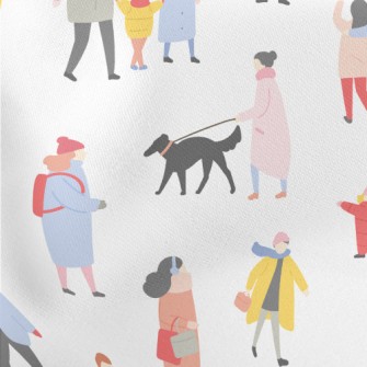 Various People In Autumn Lightweight Cotton Poplin