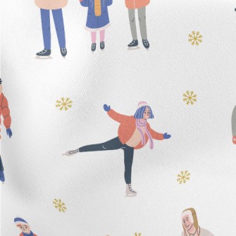 People Skating Together In Win Lightweight Cotton Poplin