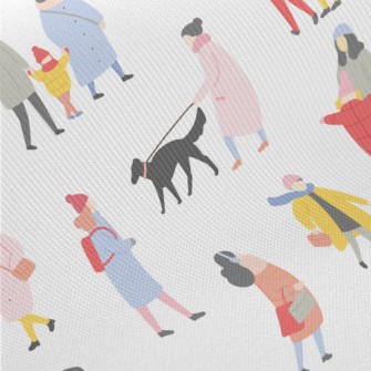 Various People In Autumn Midweight Cotton Poplin