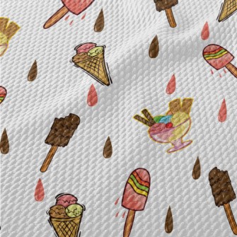 Hand Drawn Popsicles And Ice C Birdseye Piqué