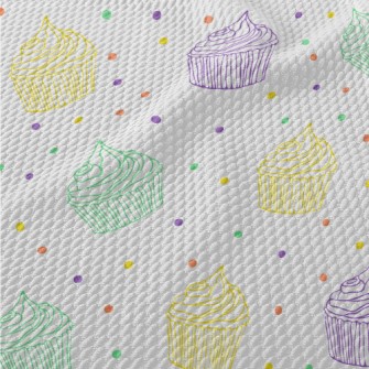 Colorful Line Cup Cake Birdseye Piqué