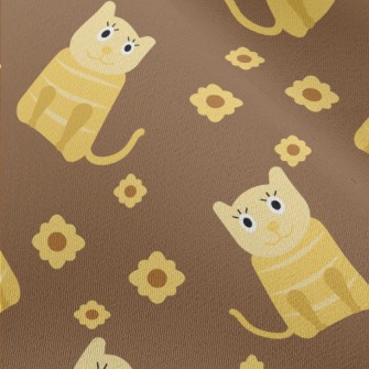 Cute Cat And Flowers Chiffon