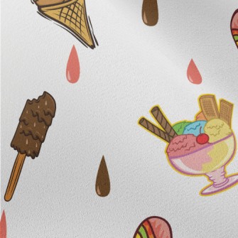Hand Drawn Popsicles And Ice C Chiffon