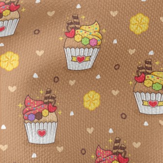 Delicate Cup Cakes And Flowers Waterproof Canvas