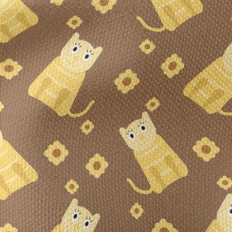 Cute Cat And Flowers Waterproof Canvas