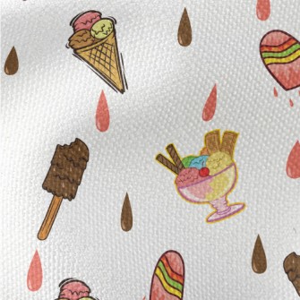 Hand Drawn Popsicles And Ice C Waterproof Canvas
