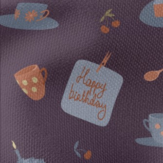 Birthday Cake Cup Cherry Waterproof Canvas