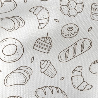 Simple Line Bread And Cake Waterproof Canvas
