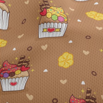 Delicate Cup Cakes And Flowers Athletic Mesh Flat Back