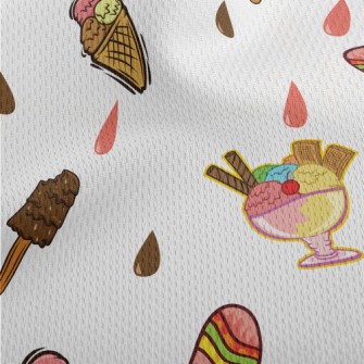 Hand Drawn Popsicles And Ice C Athletic Mesh Flat Back