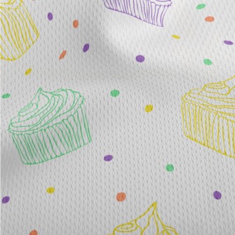 Colorful Line Cup Cake Athletic Mesh Flat Back