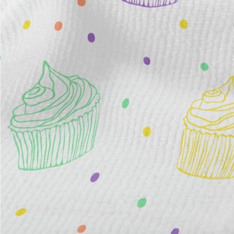 Colorful Line Cup Cake Terry