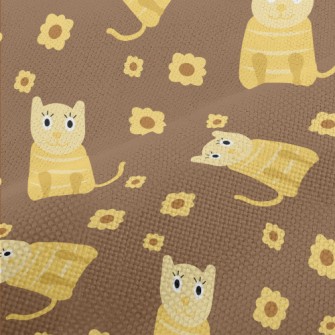 Cute Cat And Flowers Performance Linen
