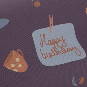 Birthday Cake Cup Cherry Twill