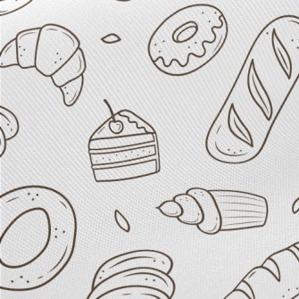Simple Line Bread And Cake Twill