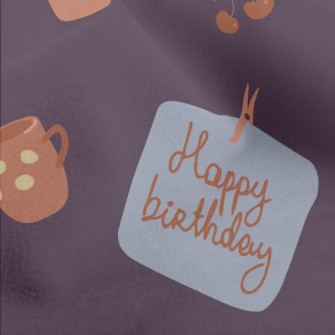 Birthday Cake Cup Cherry Micro Fleece