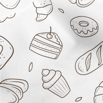 Simple Line Bread And Cake Micro Fleece