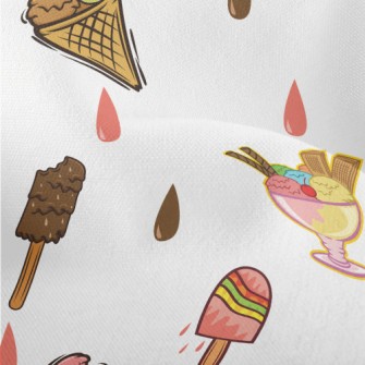 Hand Drawn Popsicles And Ice C Lightweight Performance Linen